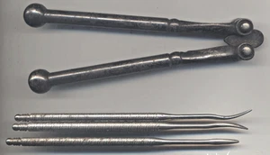 IMPLEMENTS NUTCRACKER + 3 NUT PICKERS ANTIQUE - Picture 1 of 9