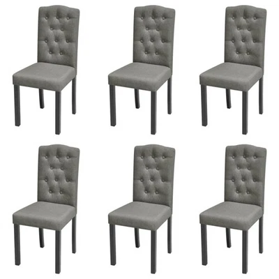 2x Chaise de Salle à Manger Tissu Gris Chaise à Manger Cuisine Meubles vidaXL - Photo 1/4