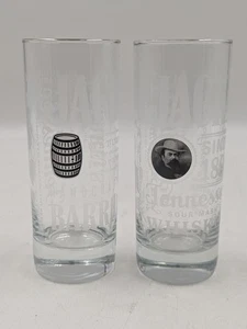 Paar Jack Daniel's alte Nr. 7 Whisky 6" Collins Cocktail Gläser Portrait/Fass - Bild 1 von 5