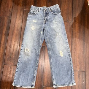 Abercrombie Vintage Y2K Distressed Embellished Straight Kids Jeans Size 8 - Picture 1 of 10