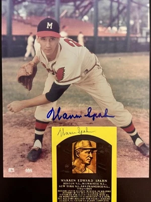 WARREN SPAHN (2) Signed Items Guaranteed Authentic - Image 1 of 3