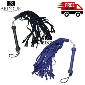 Flogger de cuero de vaca genuino hecho a mano | 25 colas látigo Thuddy de alta resistencia - Imagen 1 de 10