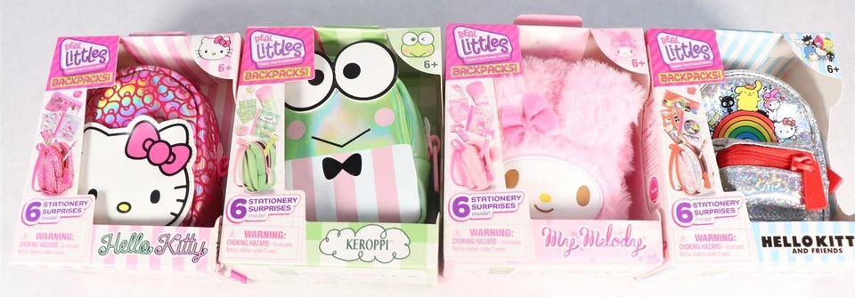 Juego de 4 Mochilas Real Littles Sanrio Wave 2 Hello Kitty and Friends Nuevas Foto 1 de 4