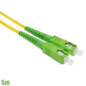 5M SC/APC to SC/APC Fiber Optic Simplex Singlemode Optical Patch Cable Yellow - Picture 1 of 1