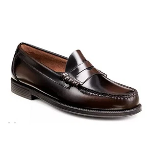 Bloomingdales Mens Store Brown Leather made in Italy Vibram Penny Loafers Sz 9.5 - Picture 1 of 9