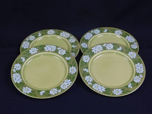 4 Vtg Taylor Smith Taylor GRANADA Ironstone Green White Daisy Salad Plates 8" - Picture 1 of 4