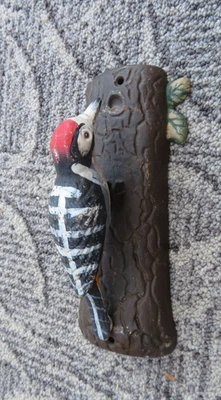 Vintage Cast Iron Woodpecker Door Knocker – Quirky Mid-Century Cabin Decor 7"in - Image 1 of 4
