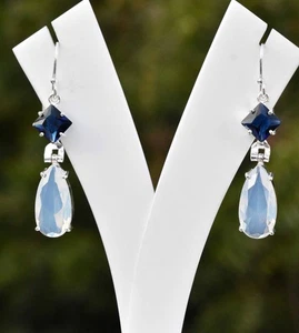 Tanzanite & Opalite 925 Sterling Silver Gemstone Handmade Jewelry Earring S-1.50 - Picture 1 of 4