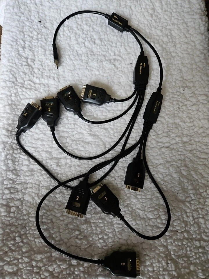 USB To 8X Serial Cable Splitter Converter USB To DB9 Male - Image 1 of 4