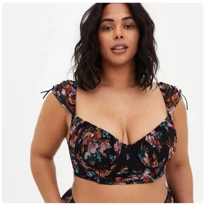 Torrid Curve Whimsy Floral Longline ungefüttert Bügel Bralette Größe 2X - Bild 1 von 17