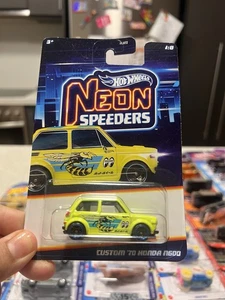 Hot Wheels 2024- Custom ‘70 Honda N600- Neon Speeders- Yellow- Long Card - Picture 1 of 6
