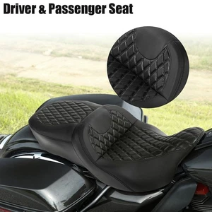 Driver Passenger Seat Fit For Harley Touring Electra Glide Road King 2009-2023 - Foto 1 di 14