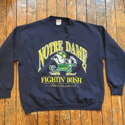 Sudadera De Colección Notre Dame Lucha Irlandesa Cuello Redondo Para Hombre XL Azul Nuez moscada EE. UU. Foto 1 de 4