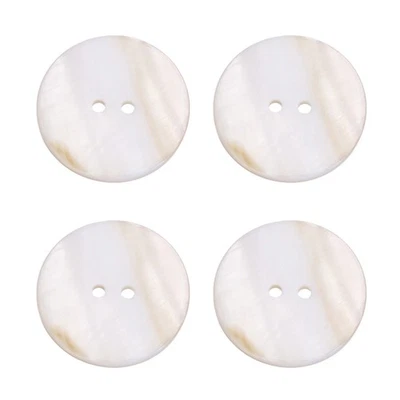4Pcs Natural Shell Buttons,23mm 2 Holes Pearl Button,Porcelain White - Image 1 of 4