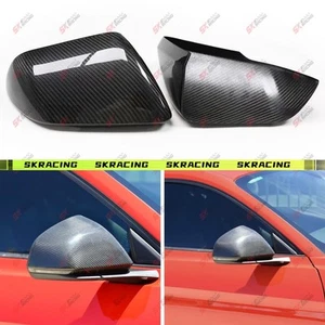 Dry Carbon Fiber Rearview LHD Side Mirror Caps Cover For Ford Mustang 2015-2025 - Imagen 1 de 17