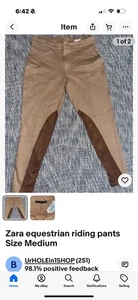 Zara Basic equestrian Light Brown riding pants Size lg. - Picture 1 of 8