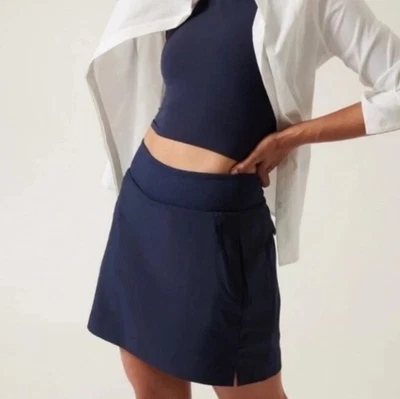 Athleta SoHo Skort Navy size 2 mid rise lightweight hiking travel stretch - Image 1 of 4