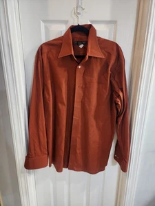 Banana Republic Men's Dress Shirt Size L, Relaxed Burnt Orange/brown, 100 Cotton - Picture 1 of 4