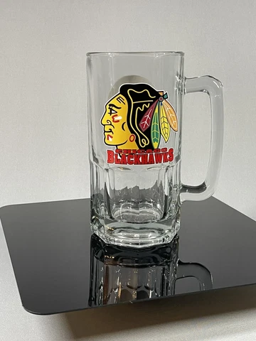 Big Vintage NHL Hockey CHICAGO BLACKHAWKS Beer Mug 35 oz Cover