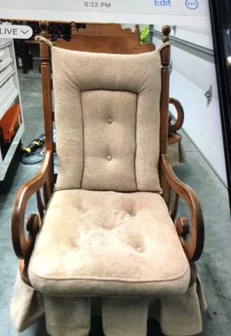 Tell City antique vintage rocking upholstered arm chair rocker Cover