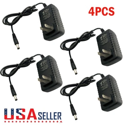 4x 12 Volt 2 Amp AC/DC ADAPTER POWER SUPPLY CORD 12V 2A 5.5mm/2.5mm Connector US - Image 1 of 4