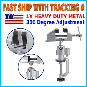 Universal Table Bench Vise 3 Inch Work Bench Clamp Swivel Rotating Hobby Crafts - Picture 1 of 11