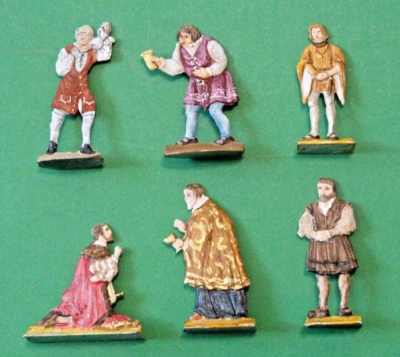Plats d'étain - Zinnfiguren - Flat Tin : 6 figurines civiles renaissance (lot 2) - Photo 1/2