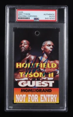 Bite Fight Trio All Signed by Mike Tyson & PSA DNA w VIP Guest Pass & Program + - Image 1 of 4