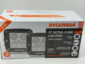 SYLVANIA 3" ULTRA CUBE LED POD 2360 LUMENS 2 PODS 12V/24V~16W -NEW- - Picture 1 of 3