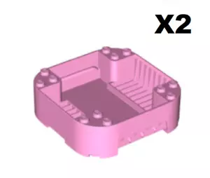 Lego ® Lot 2 Base Boite Coin Arrondi Rose Clair8 x 8 x 2 Bright Pink Box 65129 - Picture 1 of 1