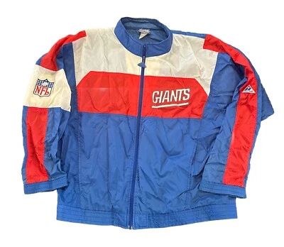 New York Giants Jacket Large Mens Vintage Apex One Windbreaker Nylon Blue  - Image 1 of 4