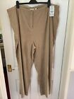 BNWT YOURS SIZE UP BEIGE FAUX SUEDETTE TROUSERS - UK 28