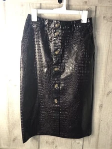 Rachel Comey Skirt Womens Size 6 Dark Brown Faux Leather Textured - Picture 1 of 4