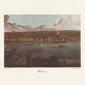 Vintage c 1960s Art Print Baltimore Seascape by John Rubens Smith - Picture 1 of 12