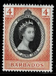 BARBADOS -1953 QEII CORONATION - Sc#216 - MUH - BE 34 - Picture 1 of 1