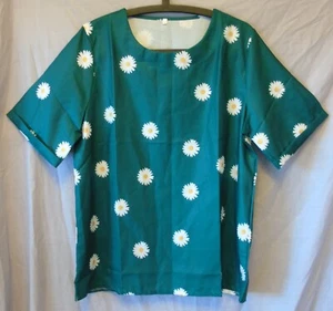 Green Daisy Floral Blouse Top Size 12-14 Shein - Picture 1 of 2