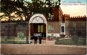 Vtg 1910s Entrance Gateway State Penitentiary Guards Salem Oregon Postcard - Picture 1 of 2