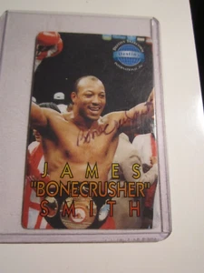JAMES "BONECRUSHER" SMITH BOXING CARD DESTINY TELECOM CARD AUTOGRAPHED BBA17A -C - Picture 1 of 2