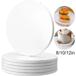 5Pcs Cake Boards 8/10/12 Inch Round, White Cake Board 12mm Thick Cake Drum Board - Picture 1 of 15