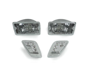 Crystal Clear Bumper Lights + LED Side Markers For 1997-2006 Jeep Wrangler TJ