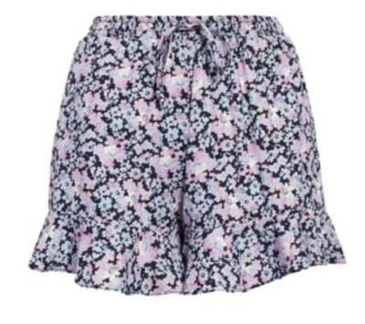 Love Fire NWT Size XXL Ruffle Hem Blue Pink Floral Pull On Shorts - Image 1 of 4