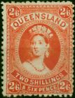 Queensland 1895 2S6d Vermilion Sg162 Fine & Fresh Lmm