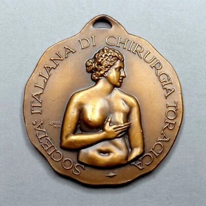 Nude Woman. Italian Chirurgia Toracica 1974. Large Pendant. Bronze Medal. - Picture 1 of 5