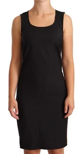 PATRIZIA PEPE Dress Sheath Black Cotton Blend Sleeveless Knee Length IT42/US8/M - Picture 1 of 8