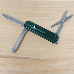 VTG Wenger Delemont Switzerland Swiss Army Translucent Green 64mm knife - Picture 1 of 9