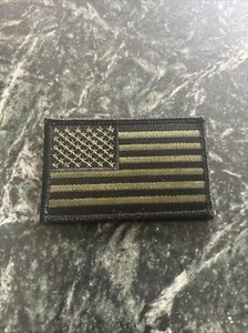 Subdued American Flag Patch 3.5” Black USA US Stars Stripes Jacket Hook Loop - Picture 1 of 6