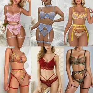 Damen Sexy Dessous Spitze Babydoll BH Tanga Set Nachtwäsche Unterwäsche Nachtwäsche - Bild 1 von 112