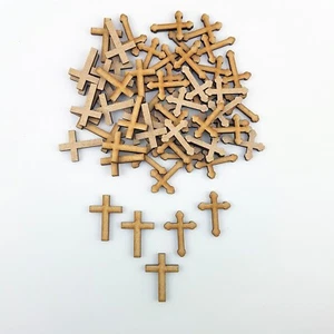 20x Kreuz Jesus Laser Cut MDF Verzierung Holz Basteln Form Weihnachten - Bild 1 von 5