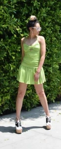 Womens Green Mini Dress - Picture 1 of 6