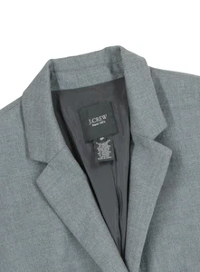Women's J Crew Gray Super 120's Wool Working Cuffs Jacket Skirt Suit Set Sz 4 - Picture 1 of 14